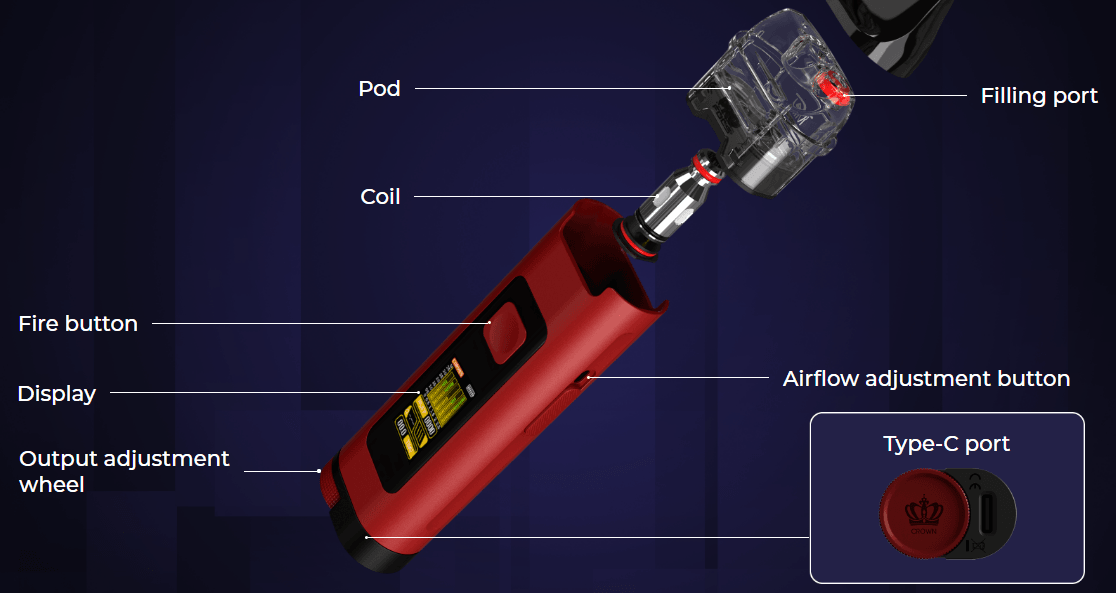 Uwell Crown D Kit (CRC) - Smoke FX